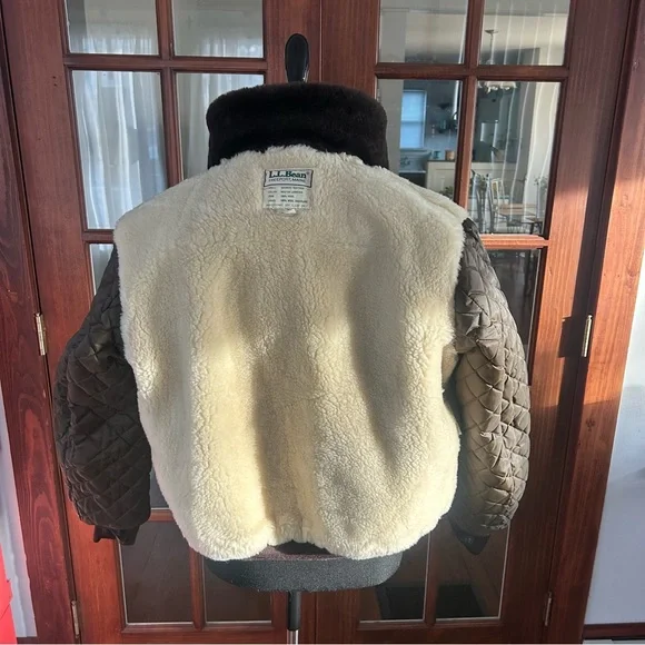 Vintage LL Bean G-1 Goatskin Leather Bomber Flight Jacket 42 Wool Quilt Lined - Picture 12 of 16